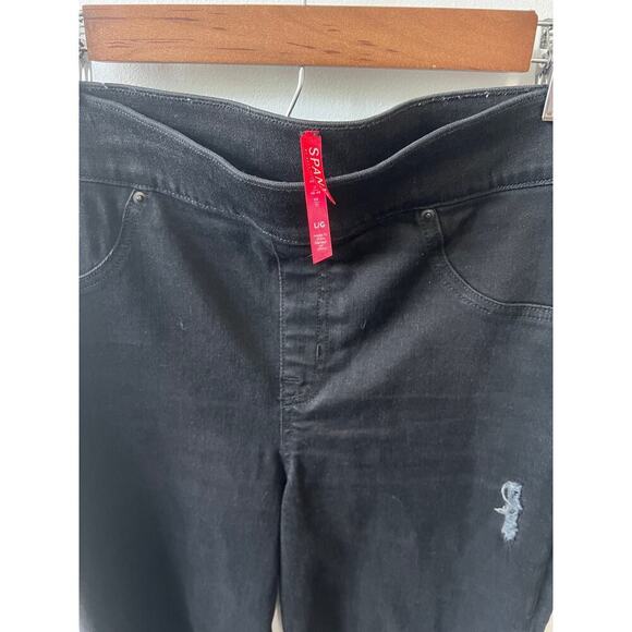 SPANX vintage distressed black ankle jeans size large - Picture 3 of 4